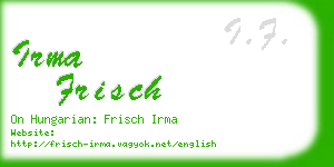 irma frisch business card